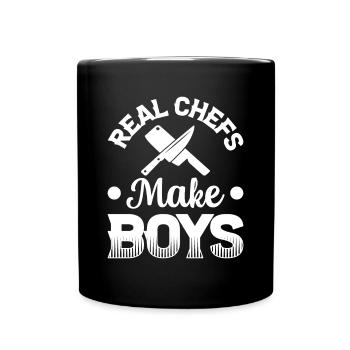 Vrai chef faire des garçons chef de cuisine couteaux cuisine fo - Mug uni - noir - Devant