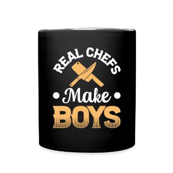 Real Chef Make Boys Cooking Chef Tools Cooking Foo - Tasse einfarbig - Schwarz - Vorne