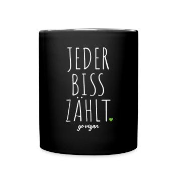 Veganer Jeder Biss Zählt Ich Liebe Tiere Go Vegan - Tasse einfarbig - Schwarz - Vorne