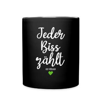 Veganer Jeder Biss Zählt Ich Liebe Tiere Go Vegan - Tasse einfarbig - Schwarz - Vorne