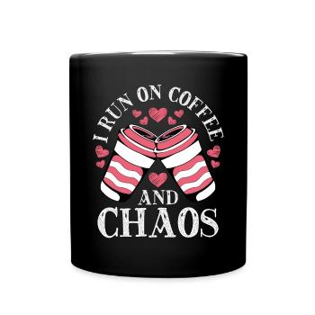 Je marche sur le café et le chaos - Mug uni - noir - Devant