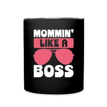 Mama Wie Ein Chef - Tasse einfarbig - Schwarz - Vorne
