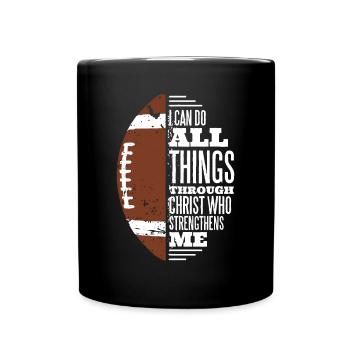 Je peux tout faire par Christ qui fortifie - Mug uni - noir - Devant