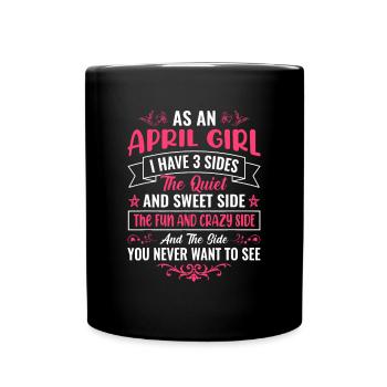 Als April Girl - Girl - Tasse einfarbig - Schwarz - Vorne