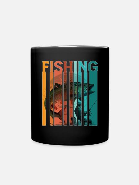 Vintage Angler Retro Angeln Fischer Angel - Tasse einfarbig - Schwarz