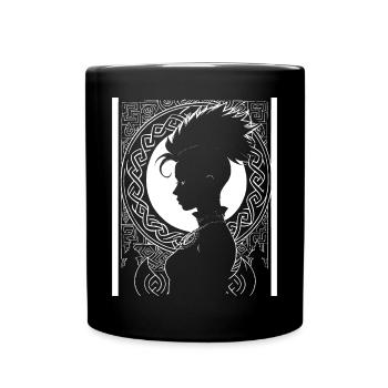 Fantasy Post Punk Keltische Stammeskunst Batcave Girl - Tasse einfarbig - Schwarz - Vorne