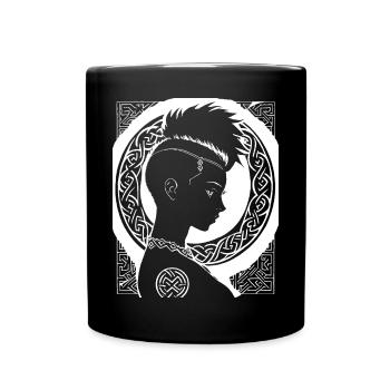 Fantasy Post Punk Keltische Stammeskunst Batcave Girl - Tasse einfarbig - Schwarz - Vorne