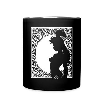 Fantasy Post Punk Keltische Stammeskunst Batcave Girl - Tasse einfarbig - Schwarz - Vorne