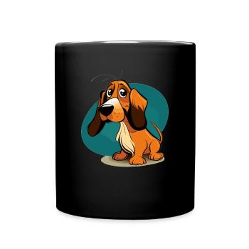 Chien dans le style comique - Mug uni - noir - Devant