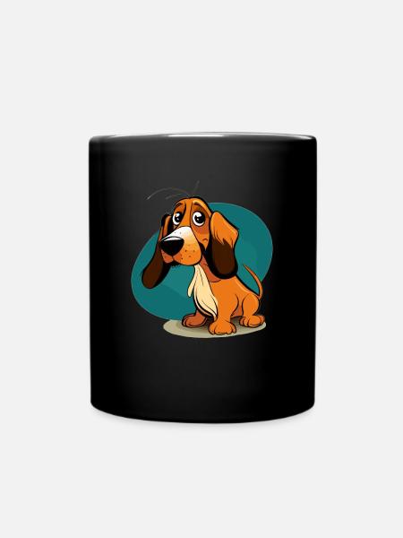 Hund im comic style - Tasse einfarbig - Schwarz