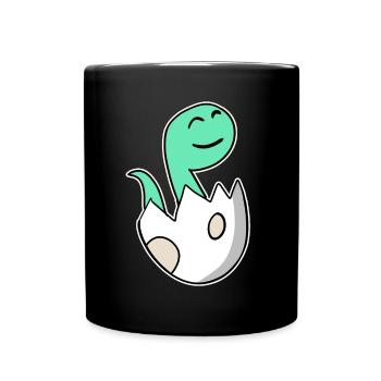 Dinosaur Egg Dino Baby Motif - Full Colour Mug - black - Front