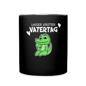 Vatertag - erster Vatertag Geschenk - Tasse einfarbig - Schwarz - Vorne