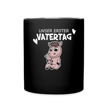 Vatertag - erster Vatertag Geschenk - Tasse einfarbig - Schwarz - Vorne