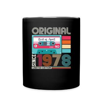 45e anniversaire homme April Born 1978 Cassette - Mug uni - noir - Devant