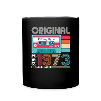 50e anniversaire homme April Born 1973 Cassette - Mug uni - noir - Devant