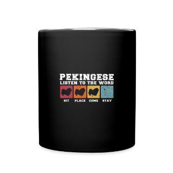 Pekingese listen to the word - Full Colour Mug - black - Front