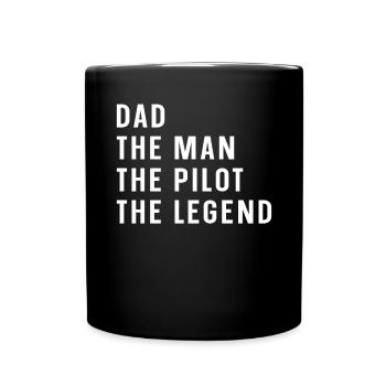 Dad Man Airplane saying - Tasse einfarbig - Schwarz - Vorne