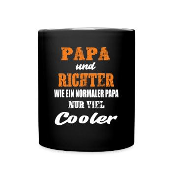 Papa und Richter - Tasse einfarbig - Schwarz - Vorne