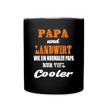 Papa und Landwirt - Tasse einfarbig - Schwarz - Vorne
