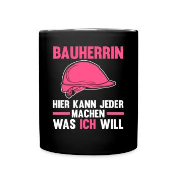 Bauherrin - Tasse einfarbig - Schwarz - Vorne