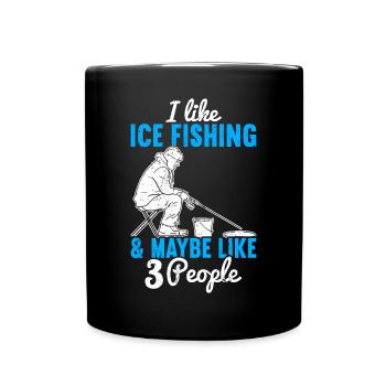 Ice Fishing Ice Fisher - Full Colour Mug - black - Front