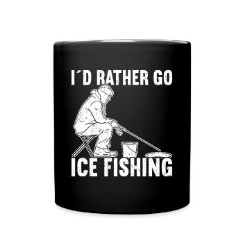 Ice Fishing Ice Fisher - Full Colour Mug - black - Front