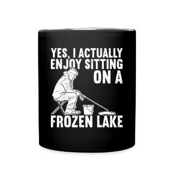 Ice Fishing Ice Fisher - Full Colour Mug - black - Front