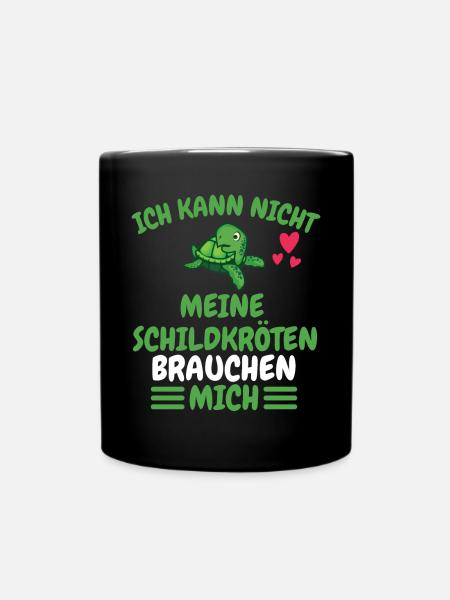Ich kann nicht Meerestier Geschenk Schildkröte - Tasse einfarbig - Schwarz