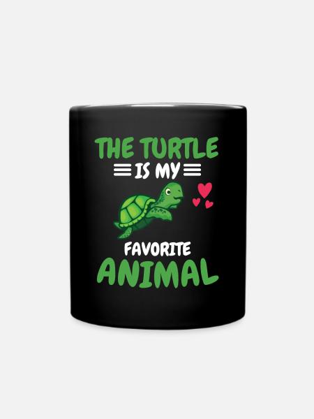Animal de mer préféré Animal Animal Cadeau Tortue - Mug uni - noir