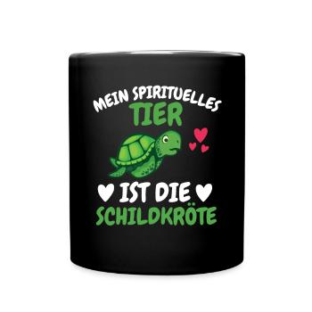 Mein spirituelles Tier Geschenk Ozean Schildkröte - Tasse einfarbig - Schwarz - Vorne