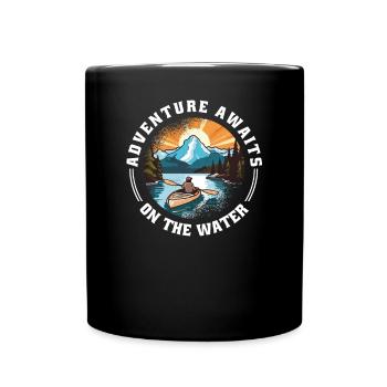 KAYAKS CANOE RAFTING BOAT Kayaking water-paddle - Full Colour Mug - black - Front