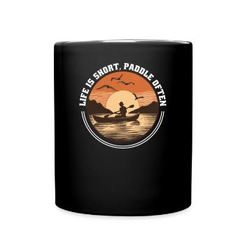 Kanu Canadier-Canoe Kajak Paddle-Life - Tasse einfarbig - Schwarz - Vorne
