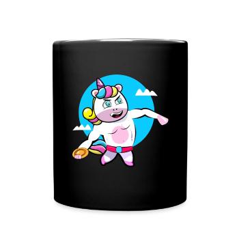 Discus Thrower Unicorn BG - Full Colour Mug - black - Front