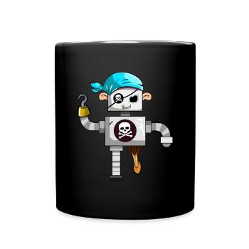 Ghost Robot Pirate - Full Colour Mug - black - Front
