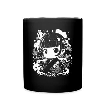 Cute anime design for anime fans and otakus - Full Colour Mug - black - Front