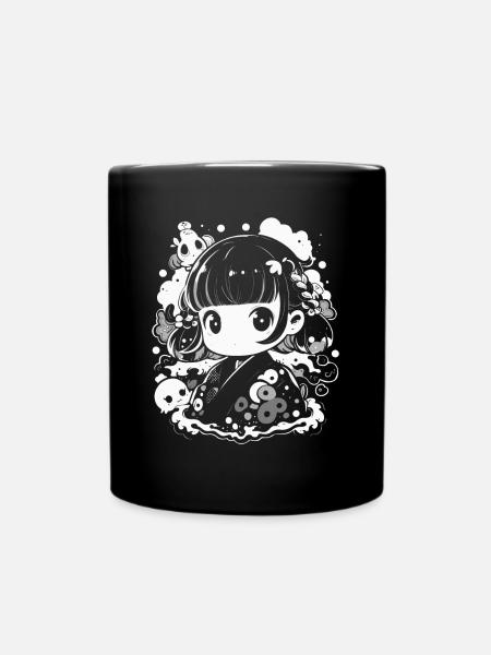 Süßes Anime Design für Anime-Fans und Otakus - Tasse einfarbig - Schwarz