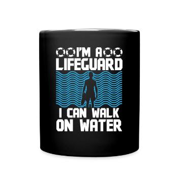 Pool Attendant Lifeguard Walk On Water Lifeguard - Full Colour Mug - black - Front