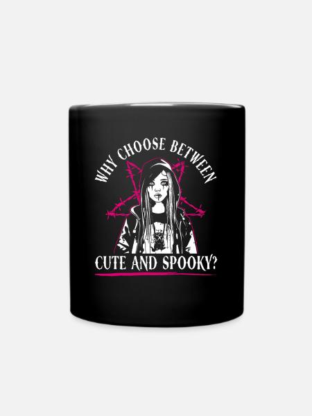 Cute and scary? - Bubble Goth Perky Goth - Full Colour Mug - black