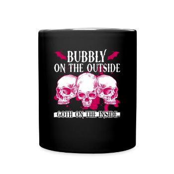 Außen sprudelnd, innen gotisch - Bubble Goth Perky - Tasse einfarbig - Schwarz - Vorne