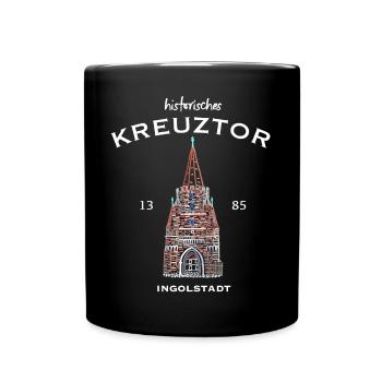 Ingolstadt, historisches Kreuztor, Bayern - Tasse einfarbig - Schwarz - Vorne