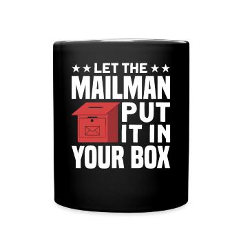 Postbote Briefträger Brief Paketdienst Geschenk - Tasse einfarbig - Schwarz - Vorne
