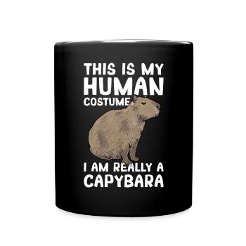 Capybara Nagetier - Tasse einfarbig - Schwarz - Vorne