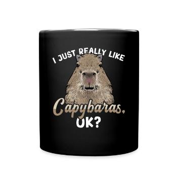 Capybara Nagetier - Tasse einfarbig - Schwarz - Vorne