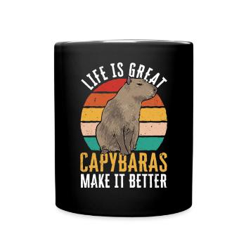 Capybara Nagetier - Tasse einfarbig - Schwarz - Vorne