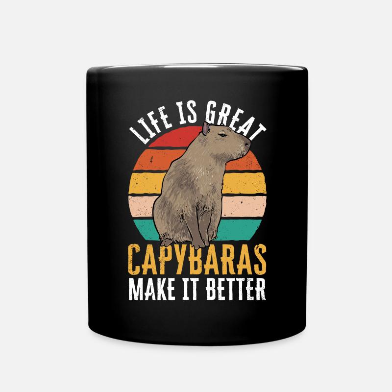 Capybara Nagetier - Tasse einfarbig - Schwarz