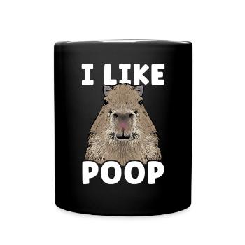 Capybara Nagetier - Tasse einfarbig - Schwarz - Vorne