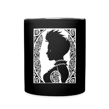Fantasy Post Punk Keltische Stammeskunst Batcave Girl - Tasse einfarbig - Schwarz - Vorne