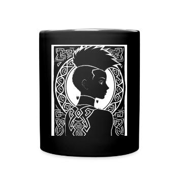 Fantasy Post Punk Keltische Stammeskunst Batcave Girl - Tasse einfarbig - Schwarz - Vorne