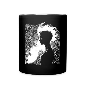 Fantasy Post Punk Keltische Stammeskunst Batcave Girl - Tasse einfarbig - Schwarz - Vorne