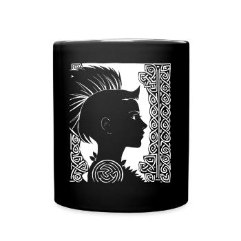 Fantasy Post Punk Keltische Stammeskunst Batcave Girl - Tasse einfarbig - Schwarz - Vorne